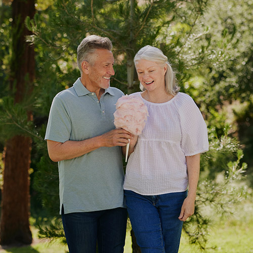Outdoor photo of a senior couple